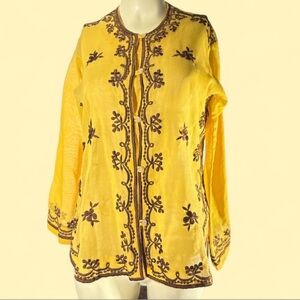 Embroidered Yellow Women's Top